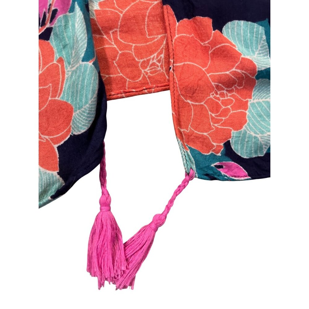Mixit Floral Swim Cover Up One Size Kimono Tassel Beach Used - Picture 11 of 11